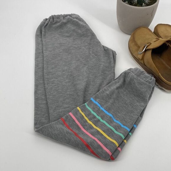 Chaser Rainbow Bolt‎ Comfy Joggers Drawstring Pride Grey XS - Picture 8 of 13